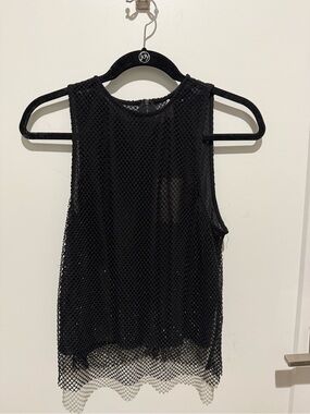 Elan Black Sleeveless Tank Top - Small